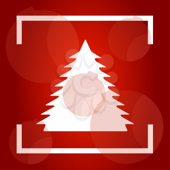 Christmas sale with tree on red background vector illustration