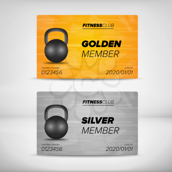 Fitness Silver and Golden member card template