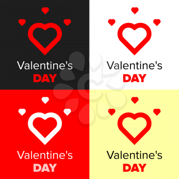 Valentine Day vector concept with heart and different colors