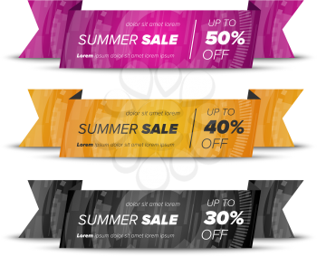 Summer sale banner. Sale and discounts. Vector illustration