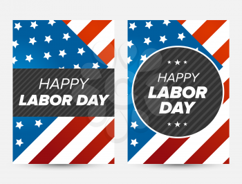 Labor day banner with usa flag background