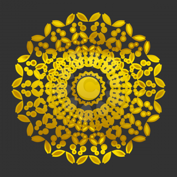 Golden Mandala decorative Arabic or Indian motifs