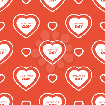 Seamless valentine day background with hearts and signs