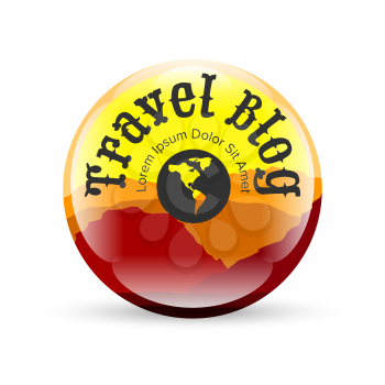 Travel Blog Logo with shadow on black background
