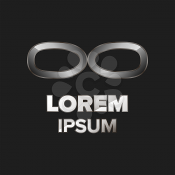 metallic glasses logo on a black background