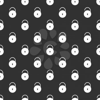 Lock icons seamless pattern on a black background