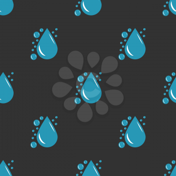 Blue Water drops bubbles seamless pattern design