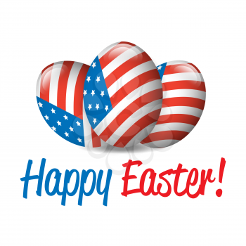 Happy Easter banner with egg and USA flag