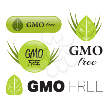 gmo free green and white vector sign logo symbol