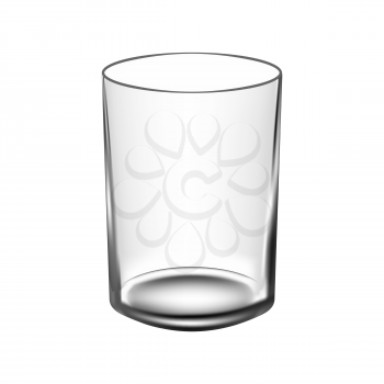Vector water glass isolated with shadows on the transparent background