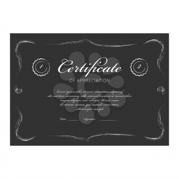 Certificate template in the vintage style - Vector illustration