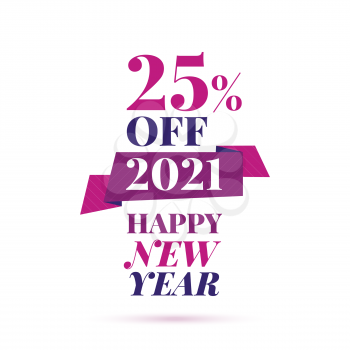 New year 2021 holiday sale vector banner