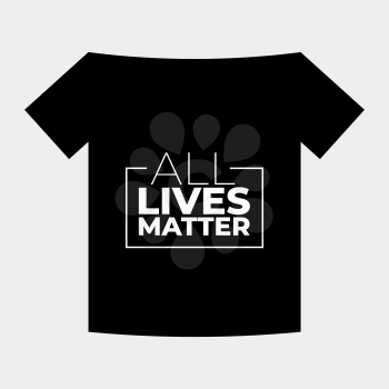 Black T-shirt design with the text All Lives Matter