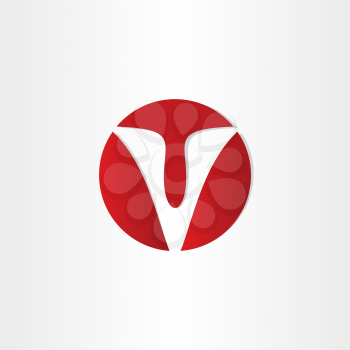 letter v red symbol design