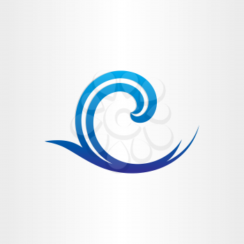 sea or ocean blue wave abstract icon cool wet background symbol
