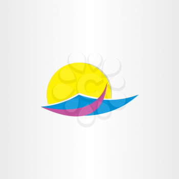 tourism sun water and beach summer icon design