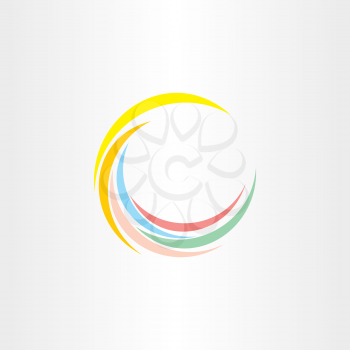 colorfull summer wave logo design element