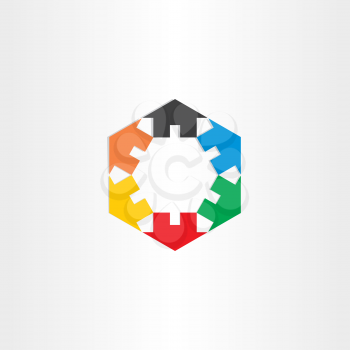 color houses in circle vector icon