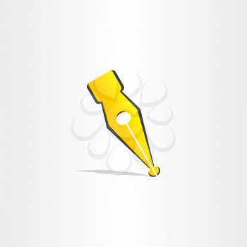 fountain pen yellow vector symbol design