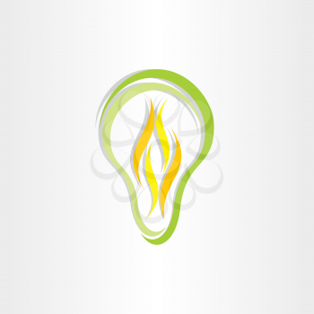 green eco low energy bulb icon design
