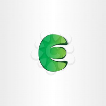 green letter e eco symbol design