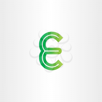 green letter e vector symbol design