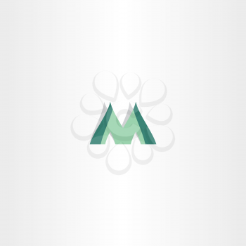 green logo of letter m icon design