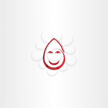 happy drop blood funny face icon design