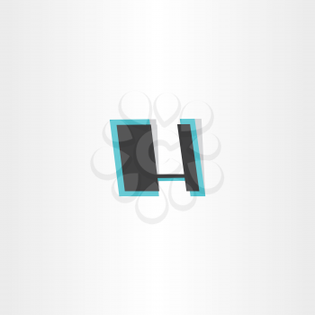 letter h abstract vector icon logotype design