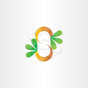 letter s plant with green leafs design