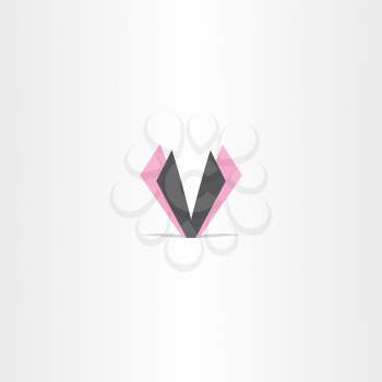 letter v magenta black logo design element