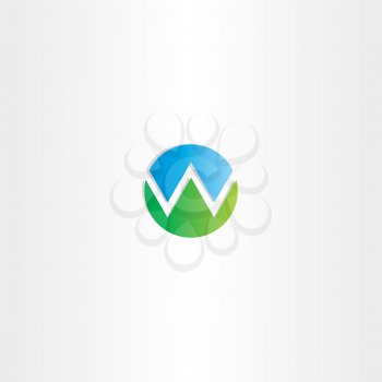 letter w mountain symbol logo design