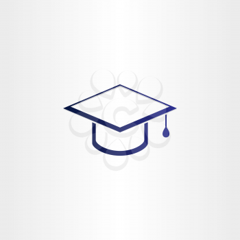 student graduation cap blue icon design