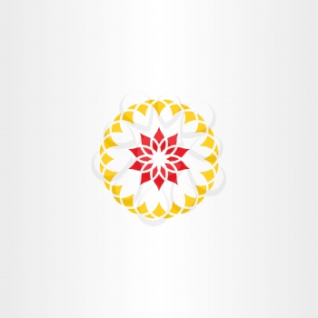 abstract red yellow flower sign symbol logo