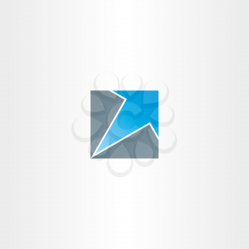 blue arrow in square icon design