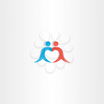 couple boy and girl heart love logo icon vector symbol