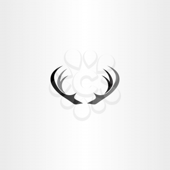 deer horns icon vector black logo symbol