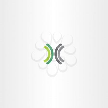green black letter x logo element symbol