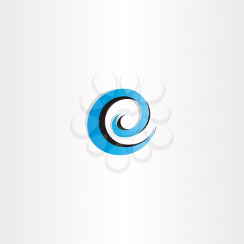 letter e logo water wave spiral icon emblem
