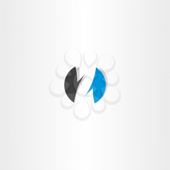 letter z logo blue black circle sign icon symbol