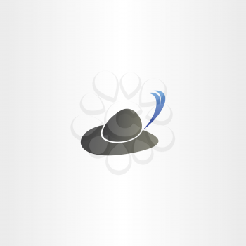 hat with feather logo vector icon accesory