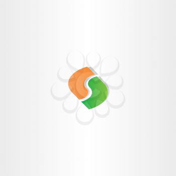 letter s green orange vector logo icon alphabet