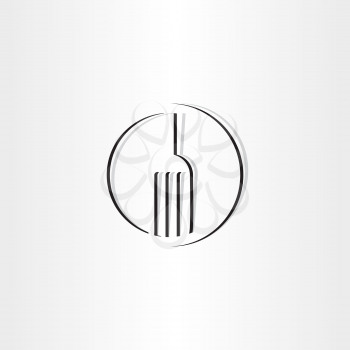 stylized fork vector sign icon logo symbol