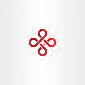 abstract knot red icon logo vector symbol