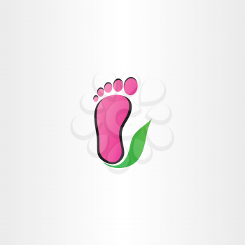 healthy foot logo footprint leaf vector