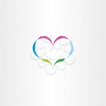 abstract nature heart plant icon logo 