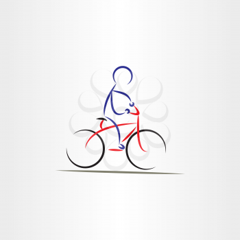 biker man stylized vector icon 