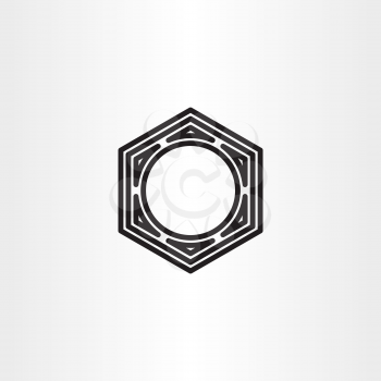 hexagon nut vector icon symbol element design