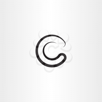 letter c black vector symbol element sign 