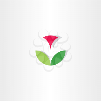 letter v flower circle icon vector symbol